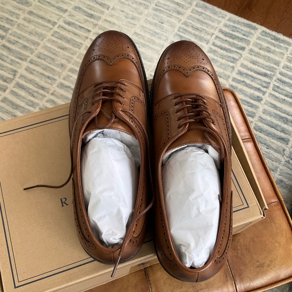 Polo by Ralph Lauren Men\'s Tan Leather Asher Wingtip Oxfords main image 10